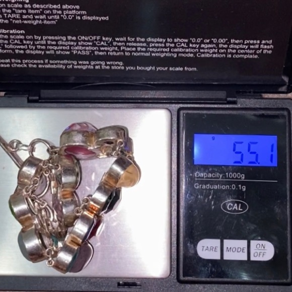 Stunning Multicolored Gemstones Crystals Mixed Cabochon Wide Bracelet 55.1g - Picture 15 of 16